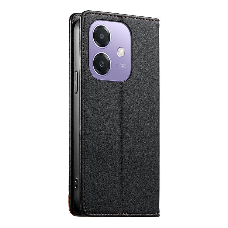 For OPPO A3x 5G / 4G India Dierfeng Splicing Strong Magnetic RFID Vegan Leather Phone Case