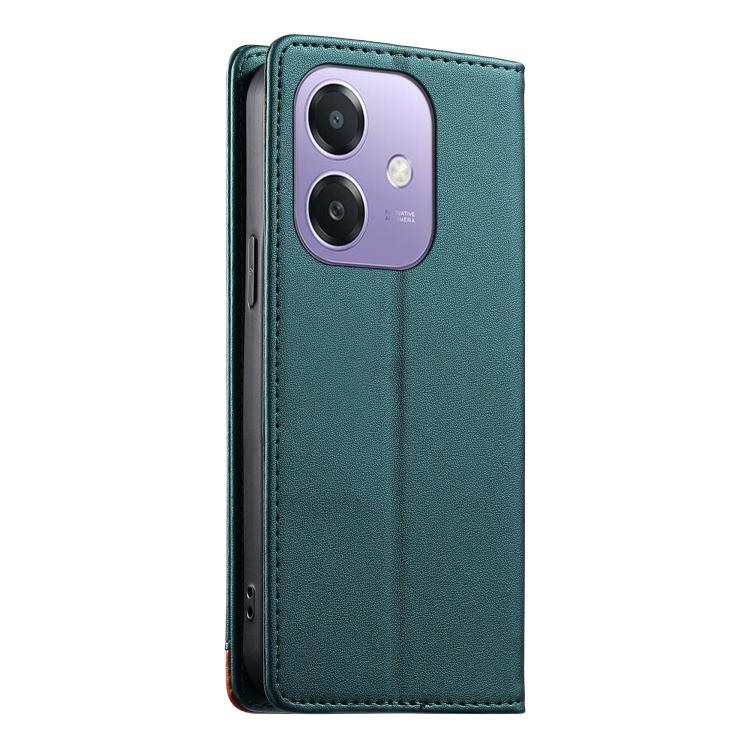For OPPO A3x 5G / 4G India Dierfeng Splicing Strong Magnetic RFID Vegan Leather Phone Case