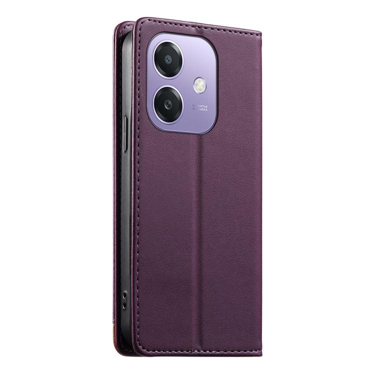 For OPPO A3x 5G / 4G India Dierfeng Splicing Strong Magnetic RFID Vegan Leather Phone Case
