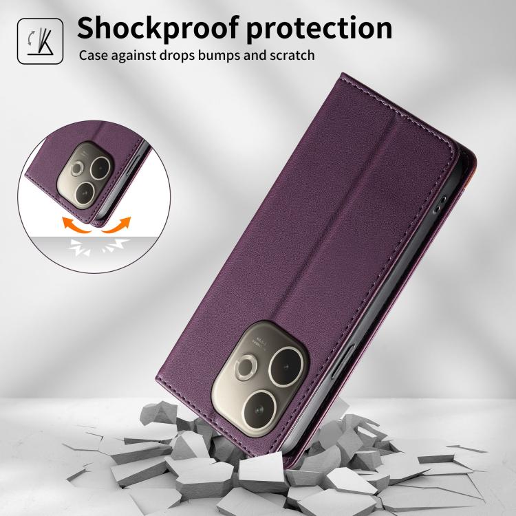 For OPPO A5 Pro 5G Global Dierfeng Splicing Strong Magnetic RFID Vegan Leather Phone Case