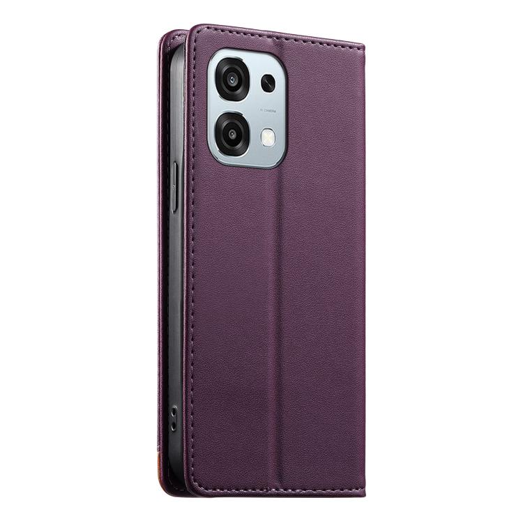 For OPPO A6 Pro 5G / 4G Global Dierfeng Splicing Strong Magnetic RFID Vegan Leather Phone Case