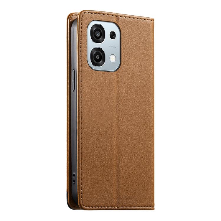 For OPPO A6 Pro 5G / 4G Global Dierfeng Splicing Strong Magnetic RFID Vegan Leather Phone Case