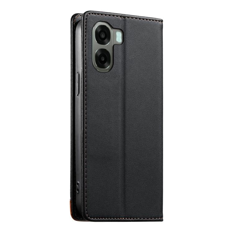 For OPPO A6x 5G / A6 5G Dierfeng Splicing Strong Magnetic RFID Vegan Leather Phone Case