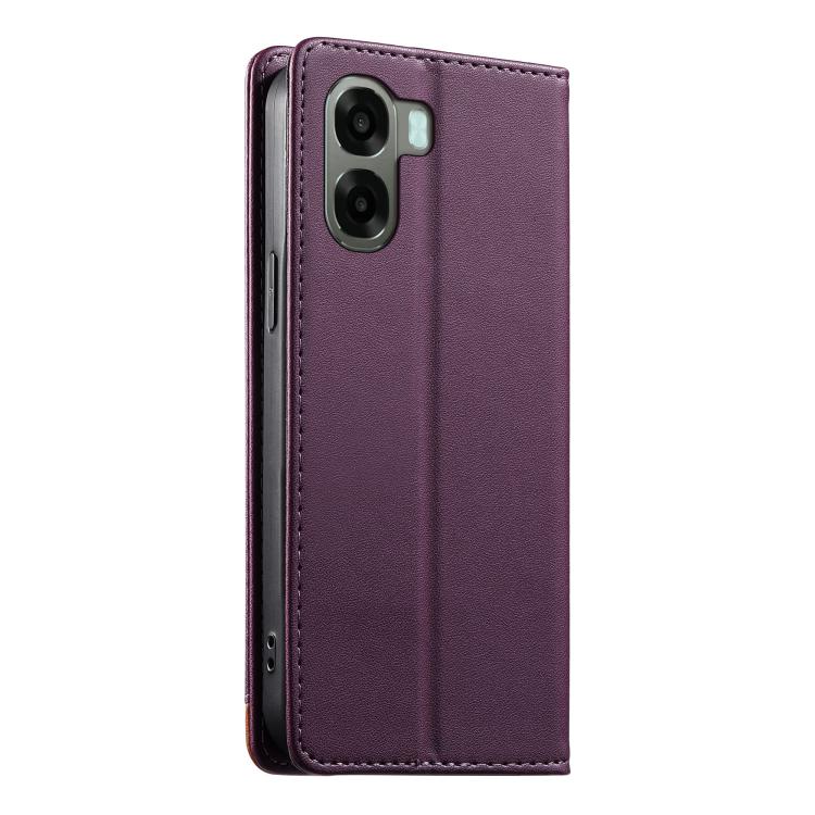 For OPPO A6x 5G / A6 5G Dierfeng Splicing Strong Magnetic RFID Vegan Leather Phone Case