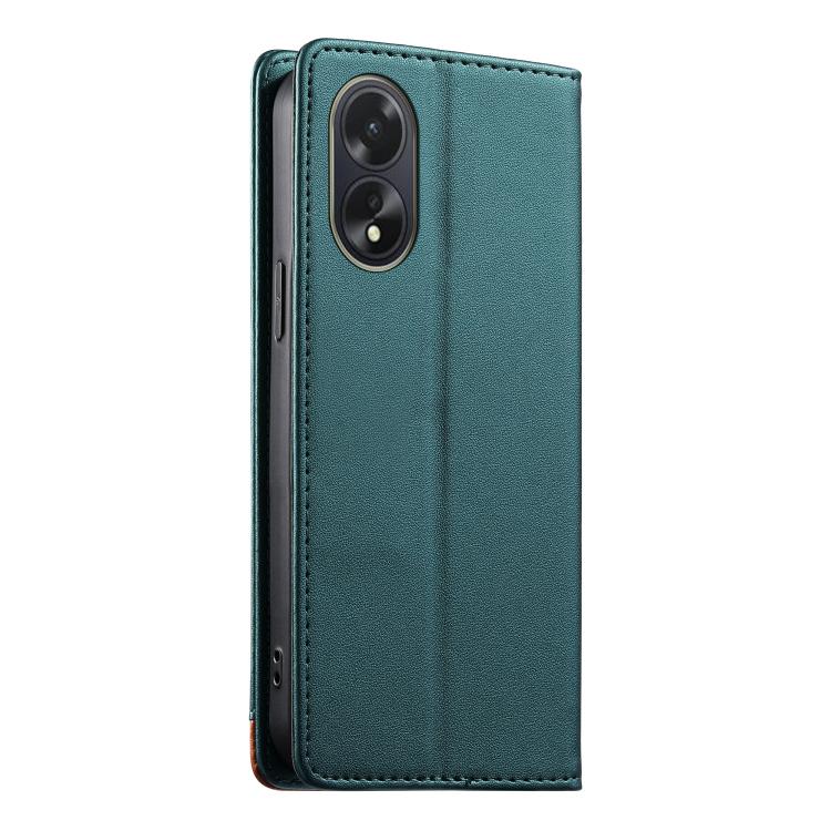 For OPPO A18 4G / A38 4G Dierfeng Splicing Strong Magnetic RFID Vegan Leather Phone Case