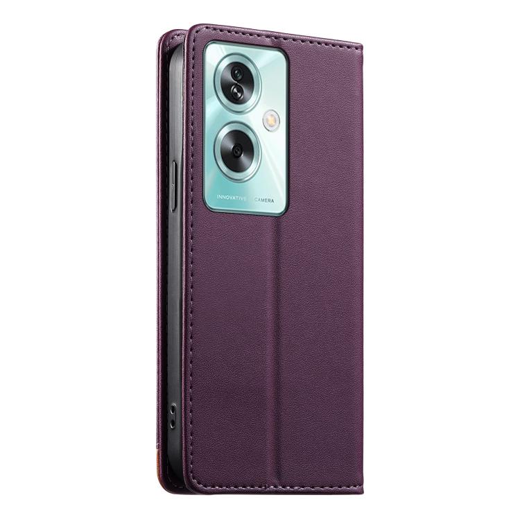 For OPPO A79 5G / A2x Dierfeng Splicing Strong Magnetic RFID Vegan Leather Phone Case