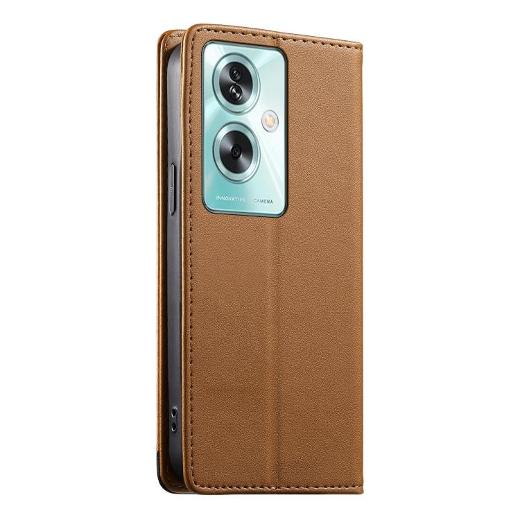 For OPPO A79 5G / A2x Dierfeng Splicing Strong Magnetic RFID Vegan Leather Phone Case