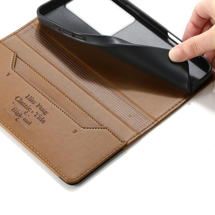 For OPPO A79 5G / A2x Dierfeng Splicing Strong Magnetic RFID Vegan Leather Phone Case