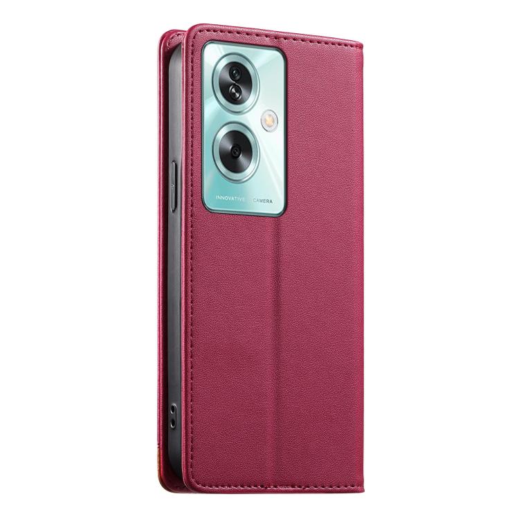 For OPPO A79 5G / A2x Dierfeng Splicing Strong Magnetic RFID Vegan Leather Phone Case