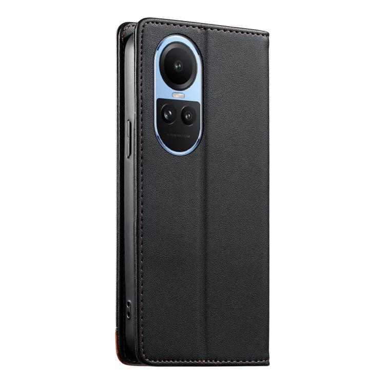 For OPPO Reno10 5G Global Dierfeng Splicing Strong Magnetic RFID Vegan Leather Phone Case