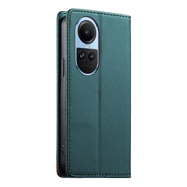 For OPPO Reno10 5G Global Dierfeng Splicing Strong Magnetic RFID Vegan Leather Phone Case