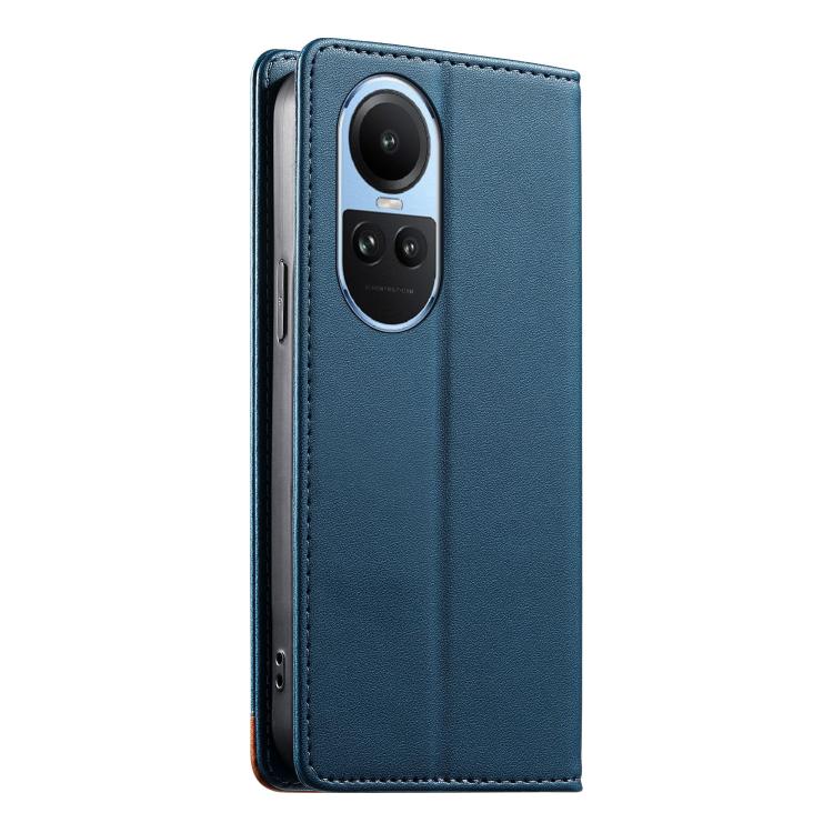 For OPPO Reno10 5G Global Dierfeng Splicing Strong Magnetic RFID Vegan Leather Phone Case