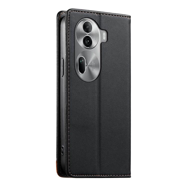 For OPPO Reno11 Pro Global Dierfeng Splicing Strong Magnetic RFID Vegan Leather Phone Case