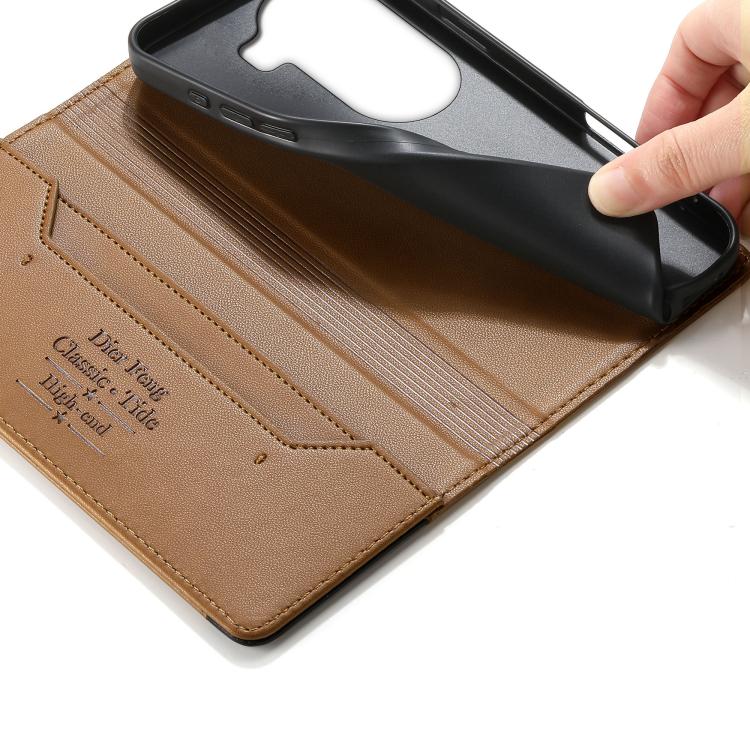 For OPPO Reno11 Pro Global Dierfeng Splicing Strong Magnetic RFID Vegan Leather Phone Case