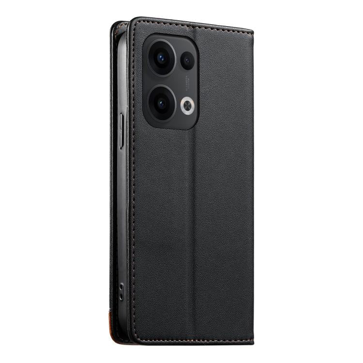 For OPPO Reno13 Global Dierfeng Splicing Strong Magnetic RFID Vegan Leather Phone Case