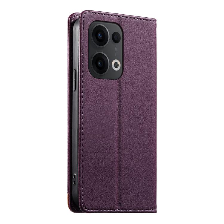 For OPPO Reno13 Global Dierfeng Splicing Strong Magnetic RFID Vegan Leather Phone Case
