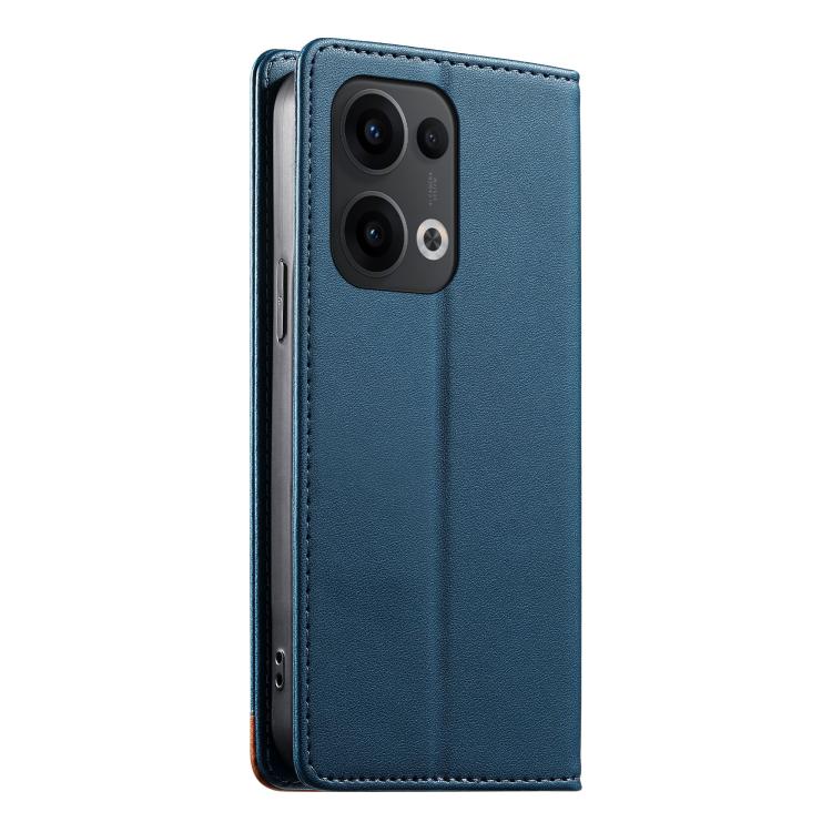 For OPPO Reno13 Global Dierfeng Splicing Strong Magnetic RFID Vegan Leather Phone Case