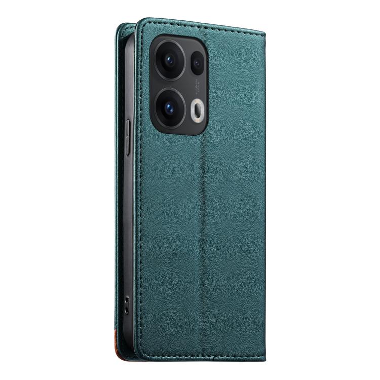 For OPPO Reno13 Pro Global Dierfeng Splicing Strong Magnetic RFID Vegan Leather Phone Case