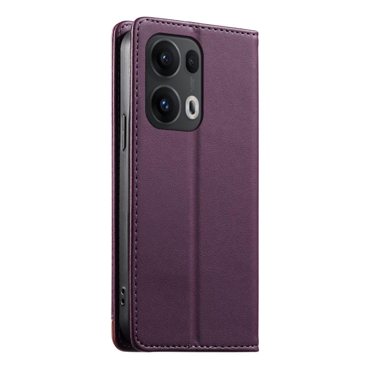For OPPO Reno13 Pro Global Dierfeng Splicing Strong Magnetic RFID Vegan Leather Phone Case