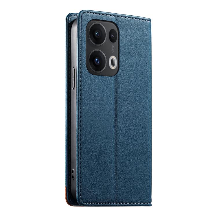 For OPPO Reno13 Pro Global Dierfeng Splicing Strong Magnetic RFID Vegan Leather Phone Case