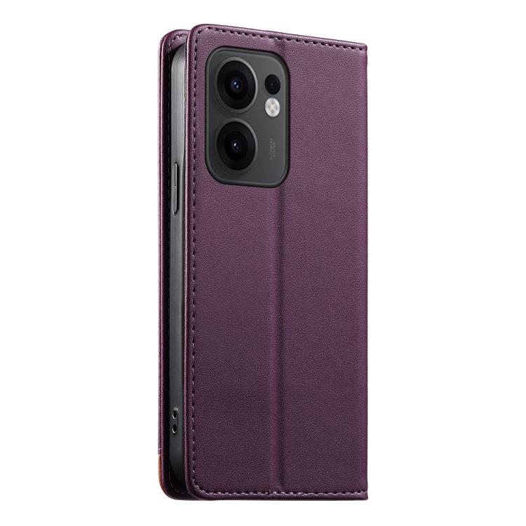 For OPPO Reno13 F 4G Dierfeng Splicing Strong Magnetic RFID Vegan Leather Phone Case