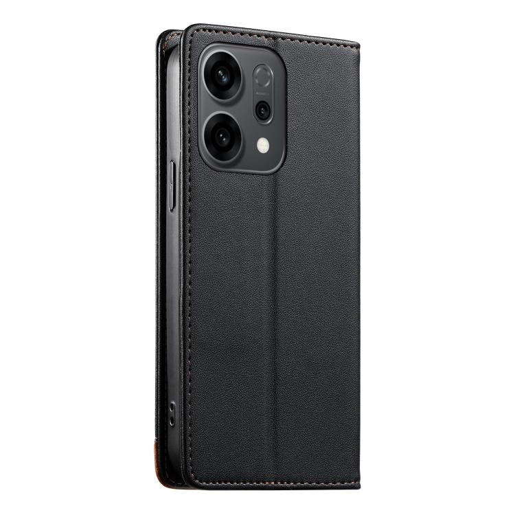 For OPPO Reno14 5G Global Dierfeng Splicing Strong Magnetic RFID Vegan Leather Phone Case