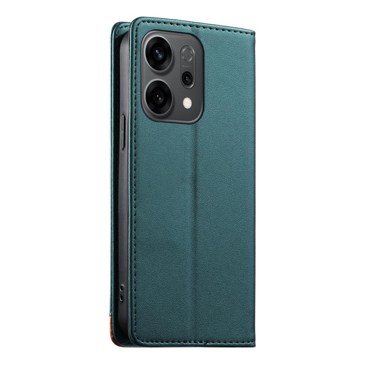 For OPPO Reno14 5G Global Dierfeng Splicing Strong Magnetic RFID Vegan Leather Phone Case