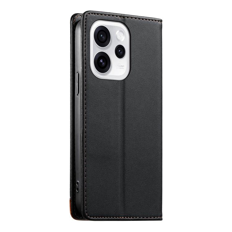 For OPPO Reno15 5G Global Dierfeng Splicing Strong Magnetic RFID Vegan Leather Phone Case