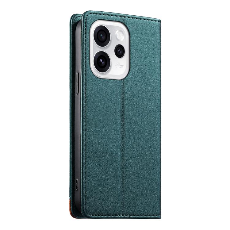 For OPPO Reno15 5G Global Dierfeng Splicing Strong Magnetic RFID Vegan Leather Phone Case