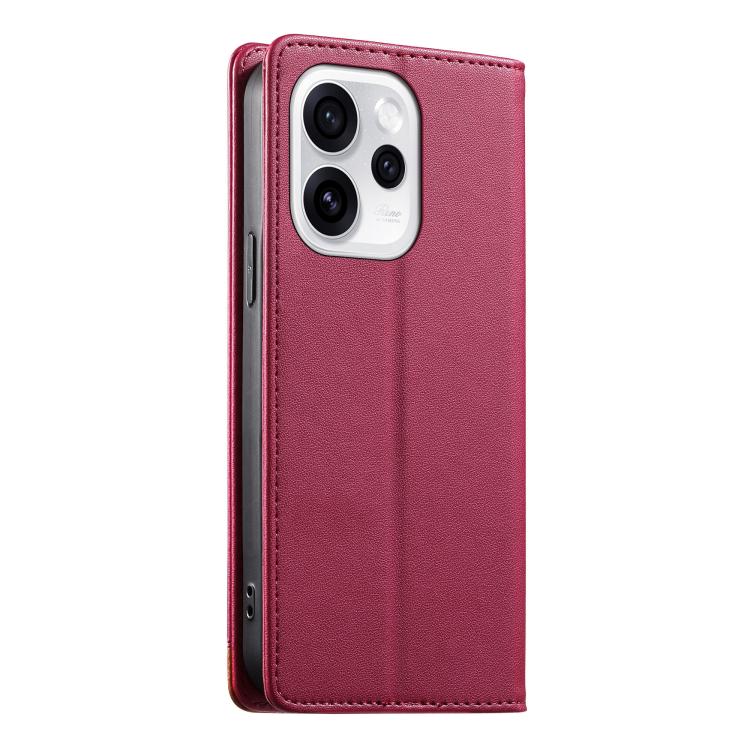 For OPPO Reno15 5G Global Dierfeng Splicing Strong Magnetic RFID Vegan Leather Phone Case