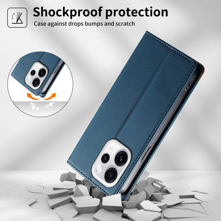 For OPPO Reno15 5G Global Dierfeng Splicing Strong Magnetic RFID Vegan Leather Phone Case
