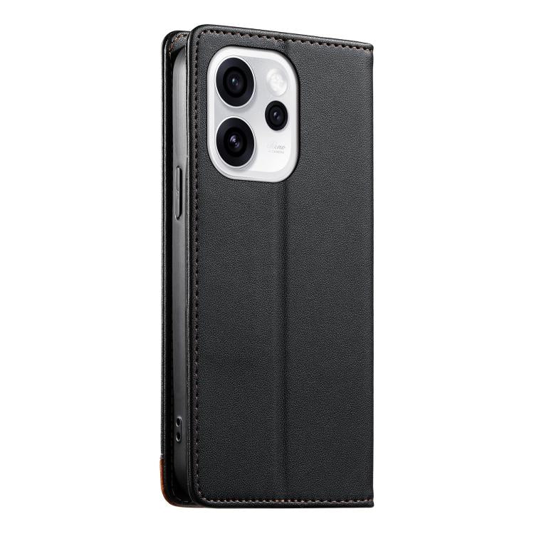 For OPPO Reno15 Pro 5G Global Dierfeng Splicing Strong Magnetic RFID Vegan Leather Phone Case