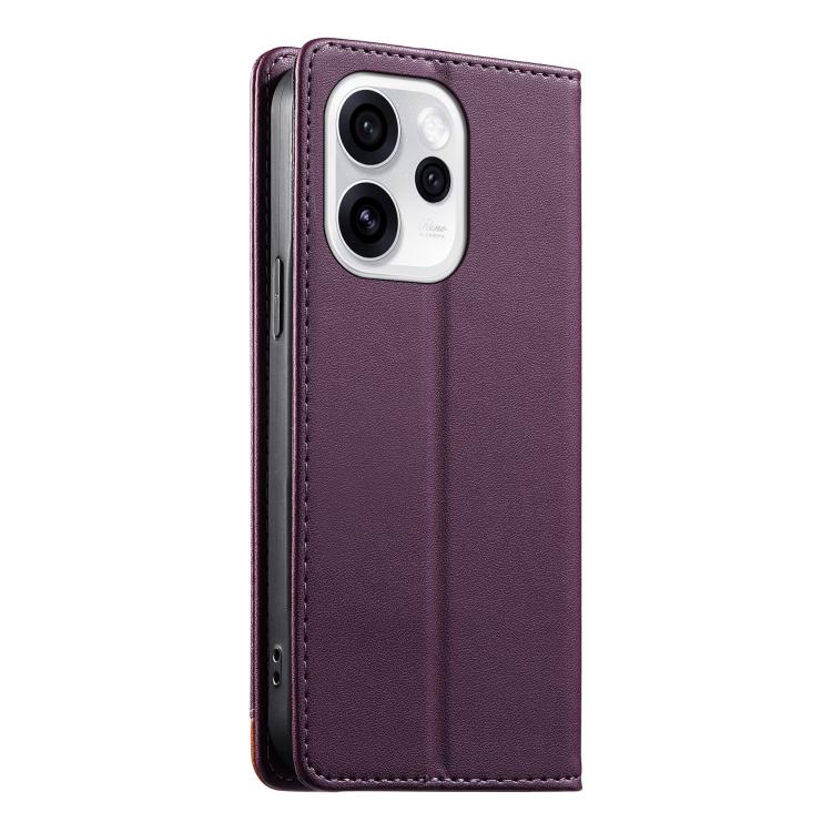 For OPPO Reno15 Pro 5G Global Dierfeng Splicing Strong Magnetic RFID Vegan Leather Phone Case