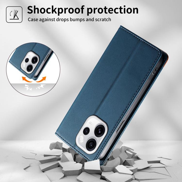For OPPO Reno15 Pro 5G Global Dierfeng Splicing Strong Magnetic RFID Vegan Leather Phone Case
