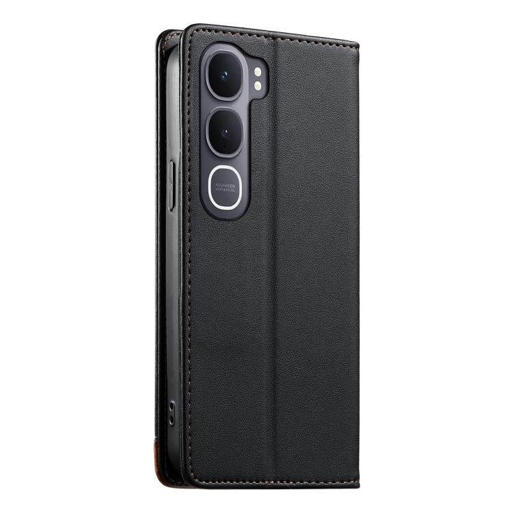 For vivo Y31 5G Dierfeng Splicing Strong Magnetic RFID Vegan Leather Phone Case