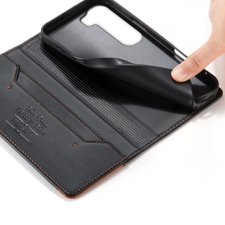 For vivo Y31 5G Dierfeng Splicing Strong Magnetic RFID Vegan Leather Phone Case