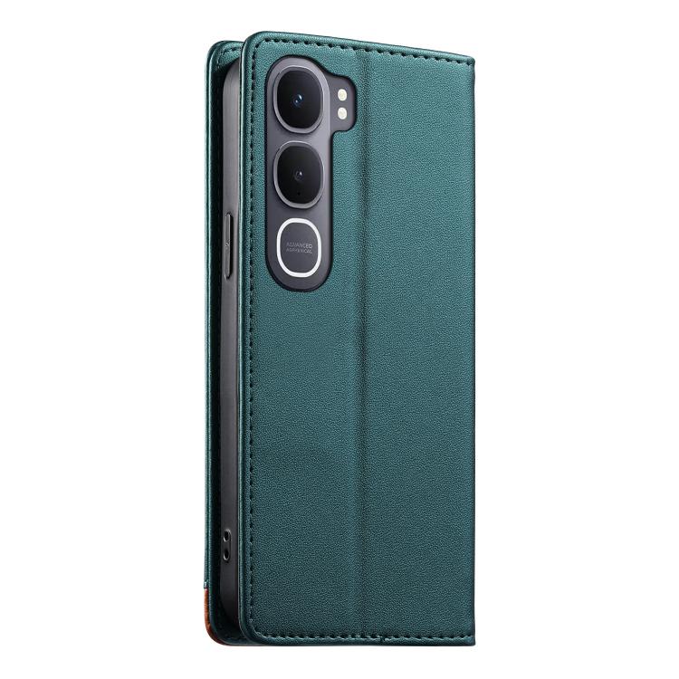 For vivo Y31 5G Dierfeng Splicing Strong Magnetic RFID Vegan Leather Phone Case