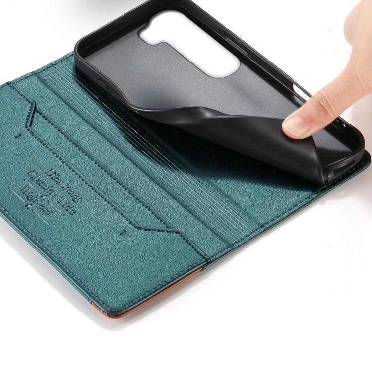 For vivo Y31 5G Dierfeng Splicing Strong Magnetic RFID Vegan Leather Phone Case