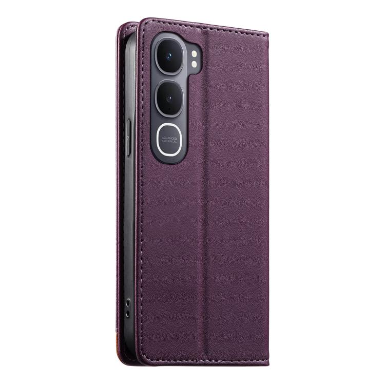 For vivo Y31 5G Dierfeng Splicing Strong Magnetic RFID Vegan Leather Phone Case