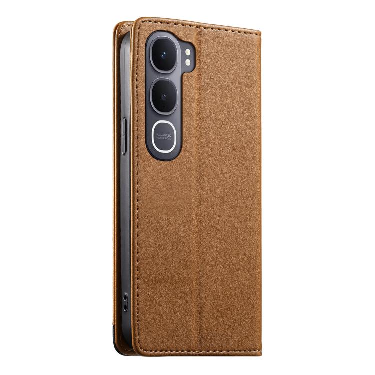For vivo Y31 5G Dierfeng Splicing Strong Magnetic RFID Vegan Leather Phone Case
