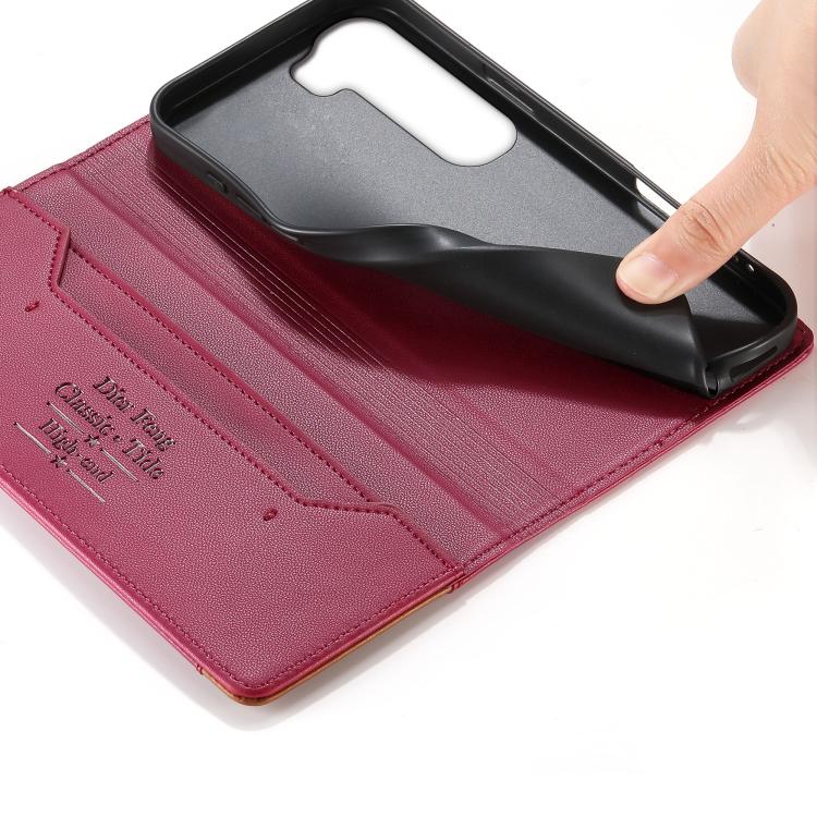 For vivo Y31 5G Dierfeng Splicing Strong Magnetic RFID Vegan Leather Phone Case