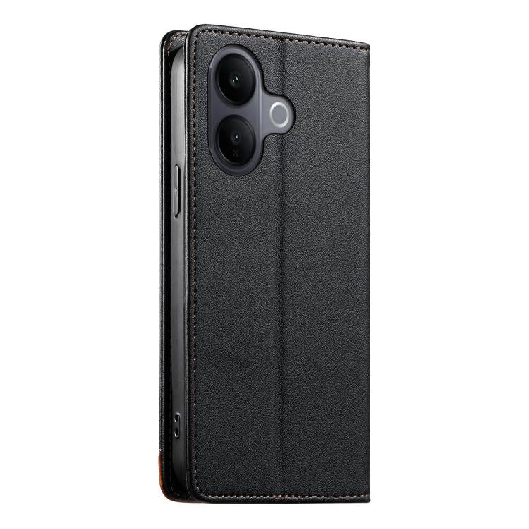 For vivo V60 Lite 5G Dierfeng Splicing Strong Magnetic RFID Vegan Leather Phone Case