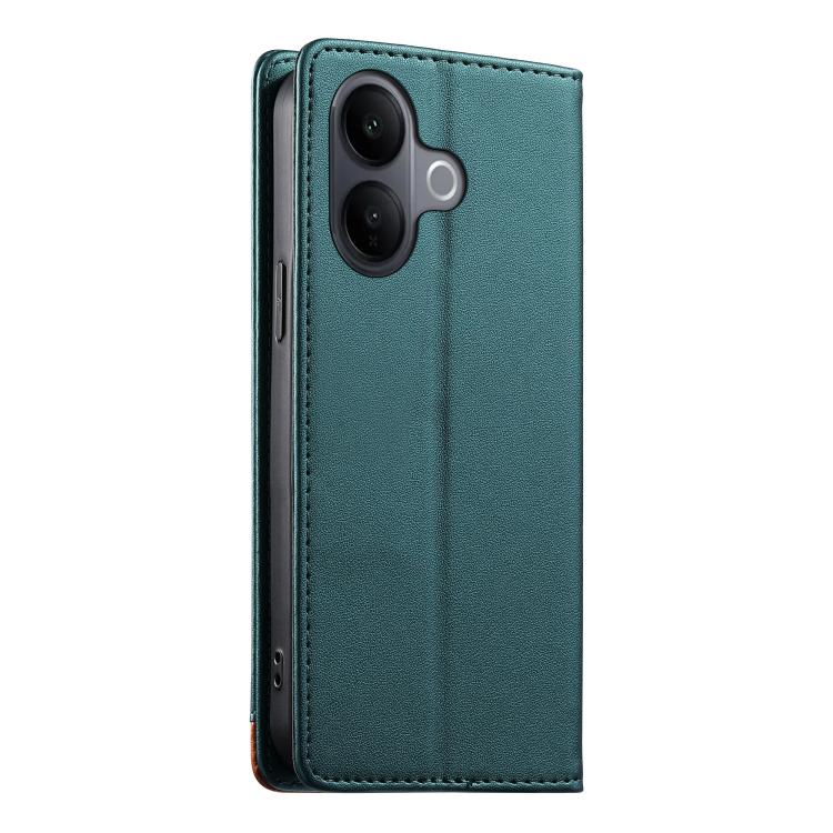 For vivo V60 Lite 5G Dierfeng Splicing Strong Magnetic RFID Vegan Leather Phone Case