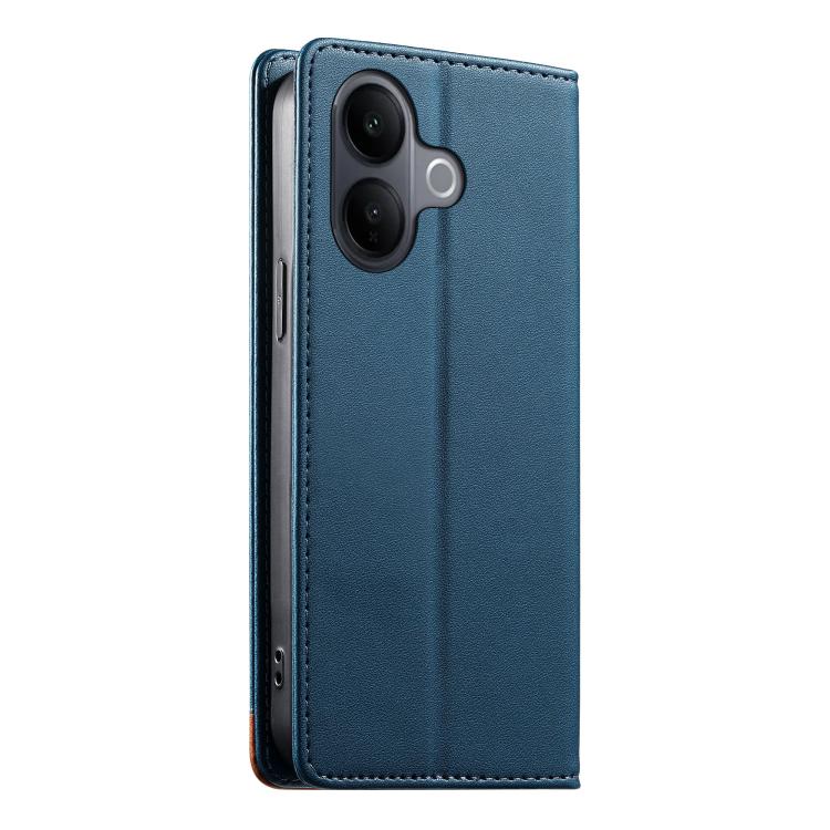 For vivo V60 Lite 5G Dierfeng Splicing Strong Magnetic RFID Vegan Leather Phone Case