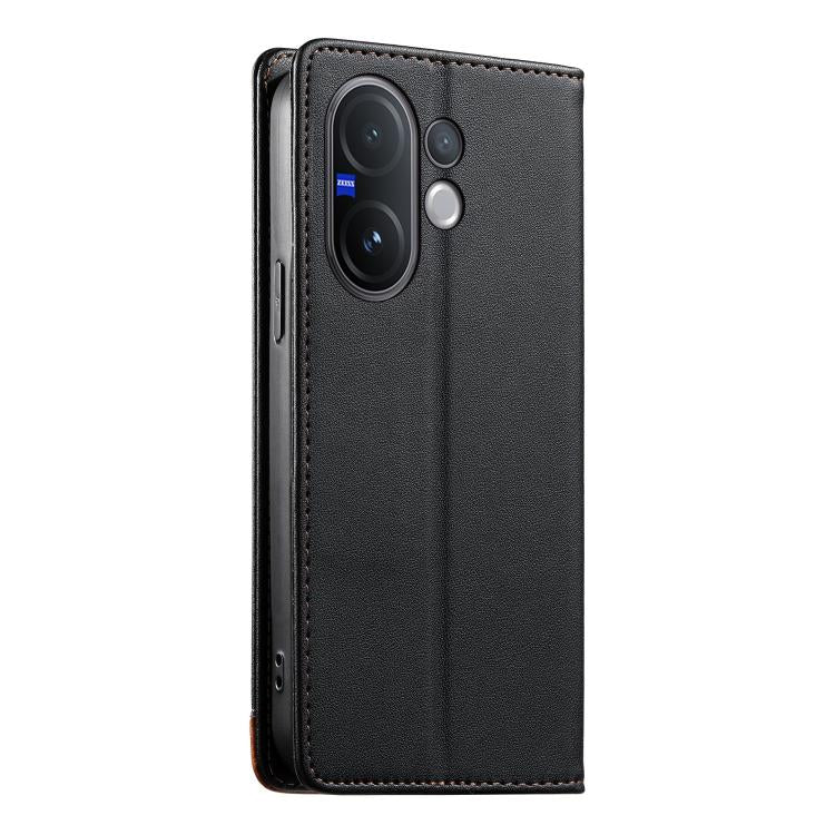 For vivo V60 5G Dierfeng Splicing Strong Magnetic RFID Vegan Leather Phone Case