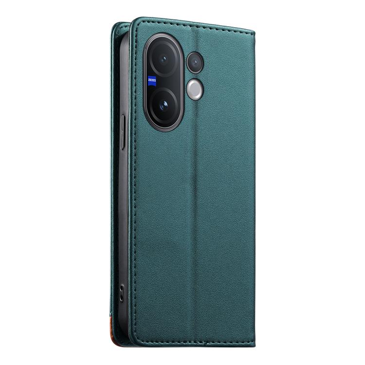 For vivo V60 5G Dierfeng Splicing Strong Magnetic RFID Vegan Leather Phone Case