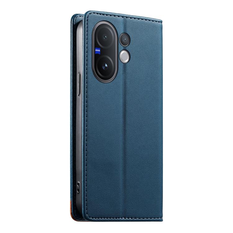 For vivo V60 5G Dierfeng Splicing Strong Magnetic RFID Vegan Leather Phone Case