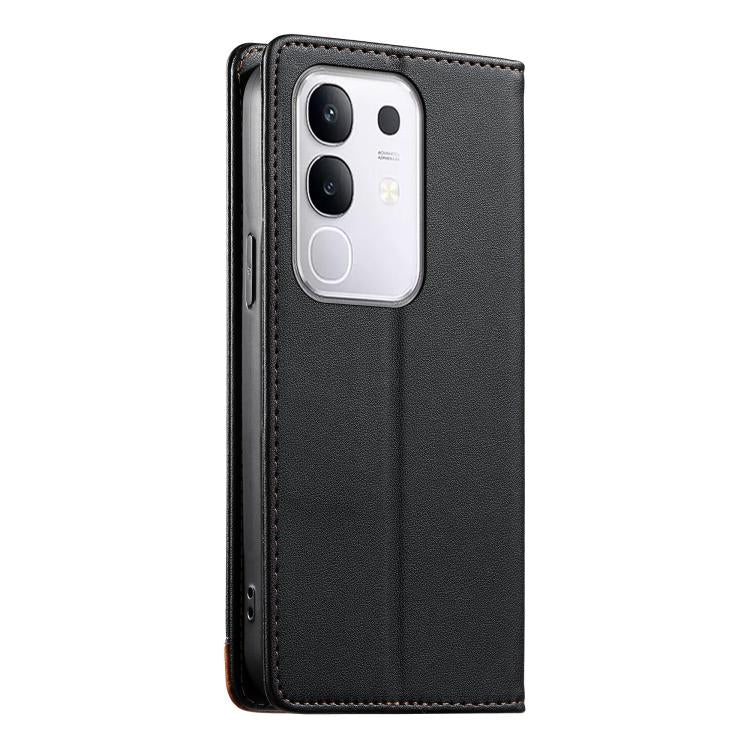 For vivo Y29 4G Dierfeng Splicing Strong Magnetic RFID Vegan Leather Phone Case