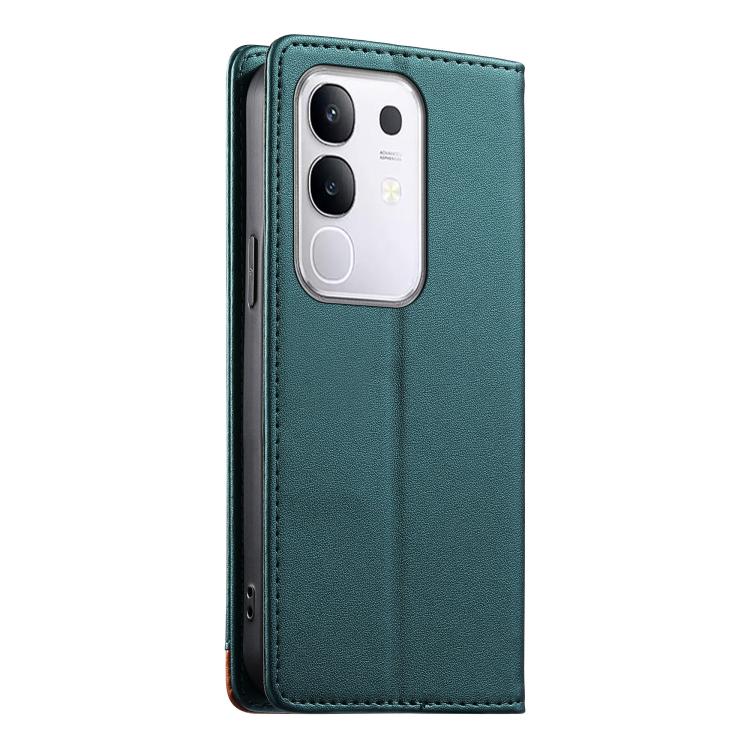 For vivo Y29 4G Dierfeng Splicing Strong Magnetic RFID Vegan Leather Phone Case
