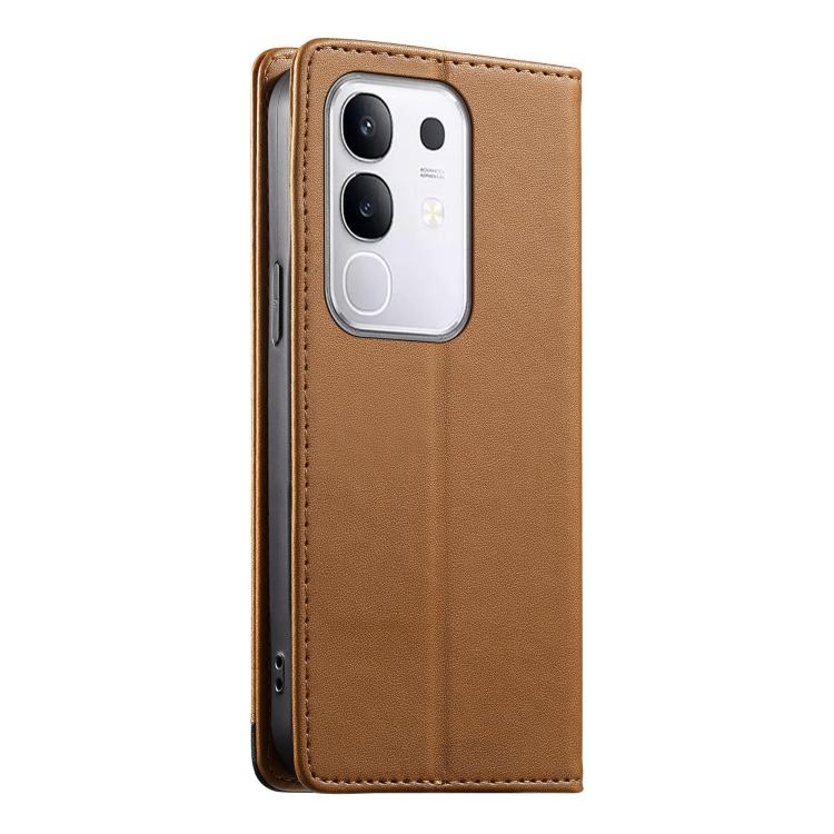 For vivo Y29 4G Dierfeng Splicing Strong Magnetic RFID Vegan Leather Phone Case